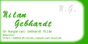 milan gebhardt business card